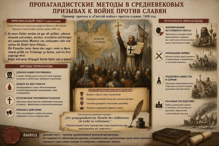 О способах пропаганды против славянских народов и призывах к священной войне.